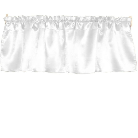 Shiny Smooth Satin Window Valance 58" Wide White