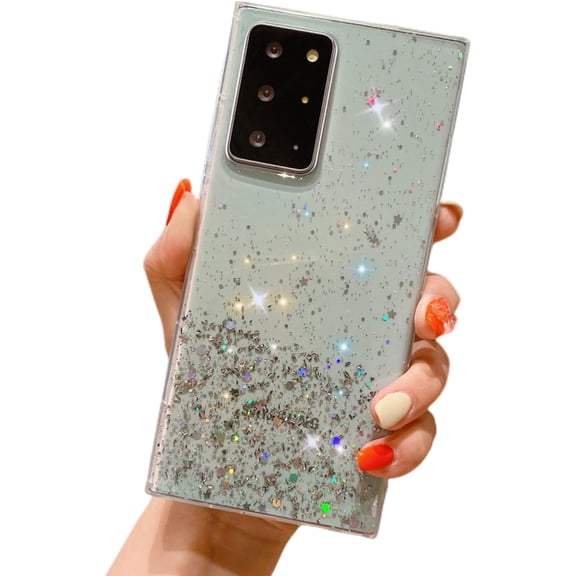 Shiny Soft TPU Phone Case for Samsung Galaxy Note 20 10 9 8 Ultra Pro Lite Slim and Light Popular Bling Glitter Smooth Back Cover(Green,Note 10 Lite)