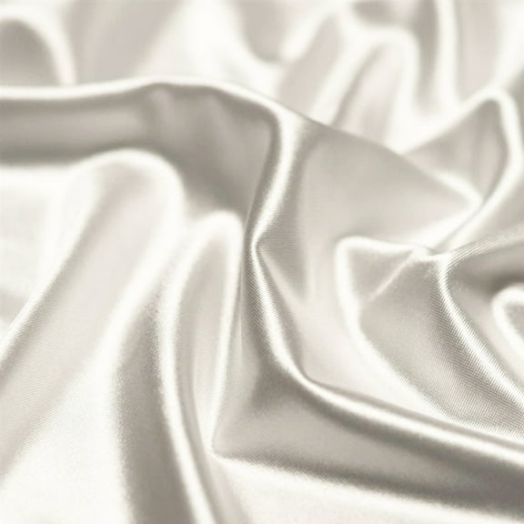 Shiny Stretch CASINO Ivory Satin Fabric 90/10 Polyester Spandex 60" Wide