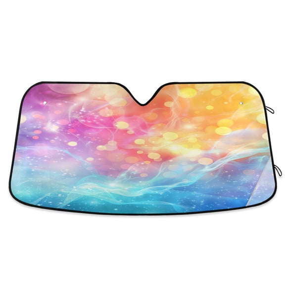 Shiny Summer Water Car Windshield Sun Shade Foldable Car Front Window Visor Heat and UV Protection 53x23.5