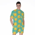 thumbnail image 1 of Shiny Sun Pattern Short Sleeve Men'S Rompers, Sun Light Sunny Casual Summer Jumpsuits Outfit, 1 of 4