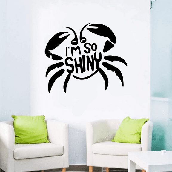I'm So Shiny - Tamatoa Quote Moana Crab Villain Disney Movie Quote Vinyl Wall Art Sticker Wall Decal Home Kids Room Study Room Boys Girls Room Wall Décoration Design Wall Décor Decal Size (18x20 inch)
