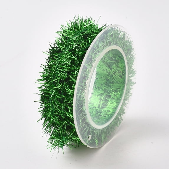 Shiny Tinsel Hanging Garland For Xmas/Wedding/Birthday Party Decoration Lime Green 65mm about 2m/roll