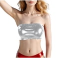thumbnail image 1 of Shiny Tube Tops Womens Strapless Crop Shirt Metallic Bandeau Bra Ideal Outfit for Nightclub Dance Events Stage Performances Wear, 1 of 5