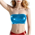 thumbnail image 1 of Shiny Tube Tops Womens Strapless Crop Shirt Metallic Bandeau Bra Ideal Outfit for Nightclub Dance Events Stage Performances Wear, 1 of 4