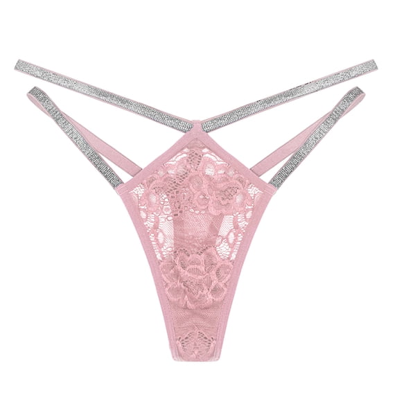 Shiny Waistband Black Lace Thong G String Thongs for Women Red Xs