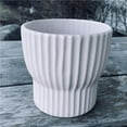 thumbnail image 1 of MDR Trading Inc. AI-CE115-300_Q01 Shiny White Ribbed Planter, 1 of 1