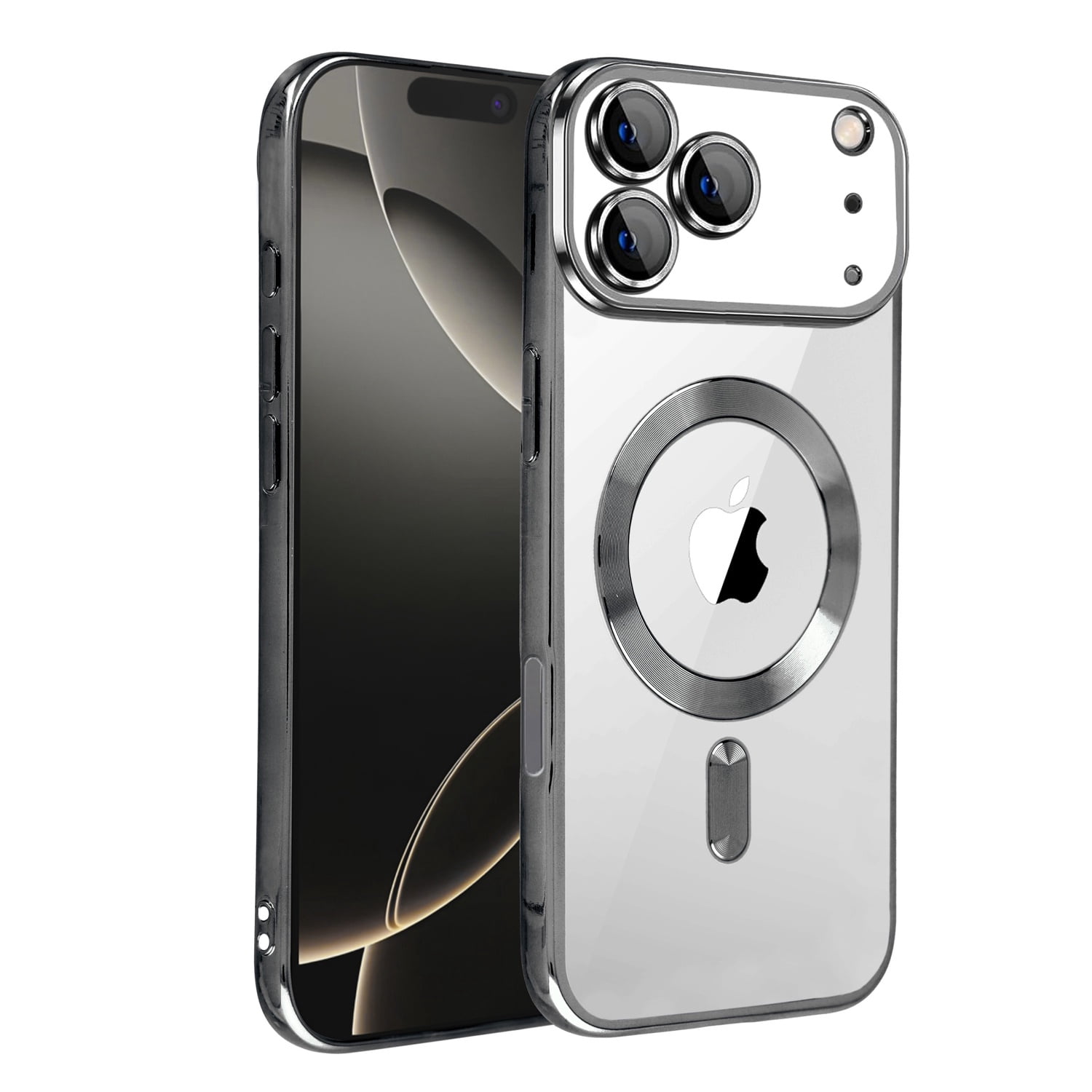 Shiny Wireless Charging Clear Case for iPhone 17 Pro Max