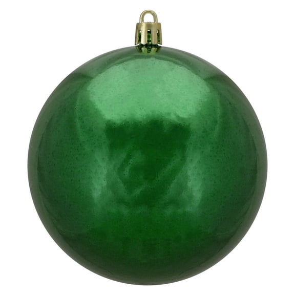 Shiny Xmas Green Shatterproof Christmas Ball Ornament 4" (100mm)