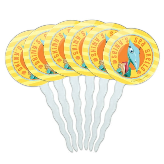 Shiny's Sea Shells Dinosaur Train Cupcake Picks Toppers Decoration Set of 6