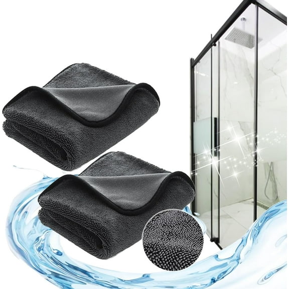 ShinyWipes Shower Cleaning Cloths, Shinys Bath Drying Towel,Reusable Absorbent Cubicles Cloth for Bathroom XL 2PCS