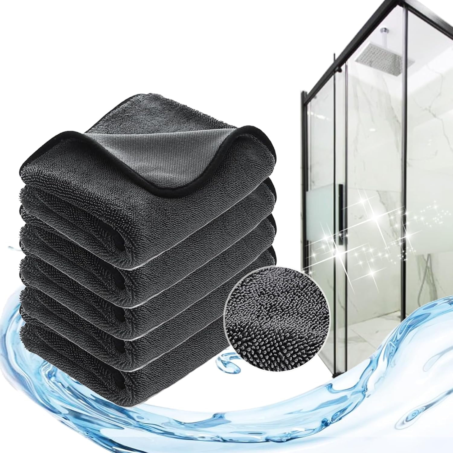 ShinyWipes Shower Cleaning Cloths, Shinys Bath Drying Towel,Reusable ...