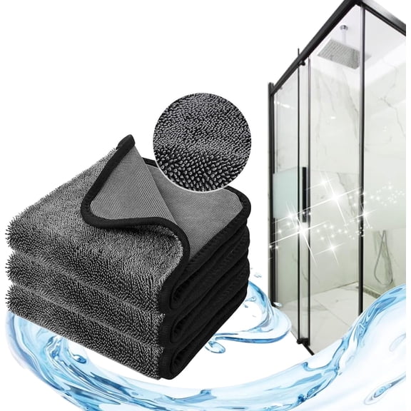 ShinyWipes Shower Cleaning Cloths, Shinys Bath Drying Towel,Reusable Absorbent Cubicles Cloth for Bathroom XXL3PCS