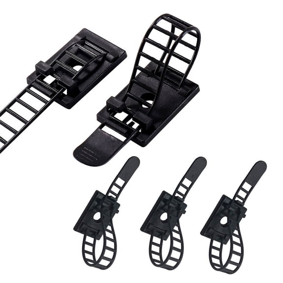 Shinycome 100 Pieces Cable Management Desk Wire Organizer Cable Ties Zip Ties Adhesive