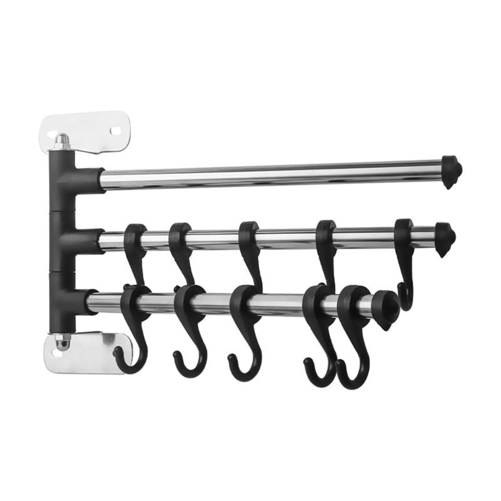 3 Tiers Kitchen Utensil Holder Wall Mounted Swivel Storage