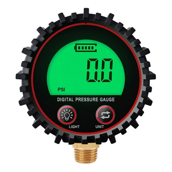 Shinycome Digital Gas Pressure Gauge with 1/4'' NPT Bottom Connector & Rubber Protector