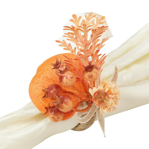 Shinycome Fall Pumpkin Napkin Ring Holder Thanksgiving Napkin Rings Dinning Table Setting