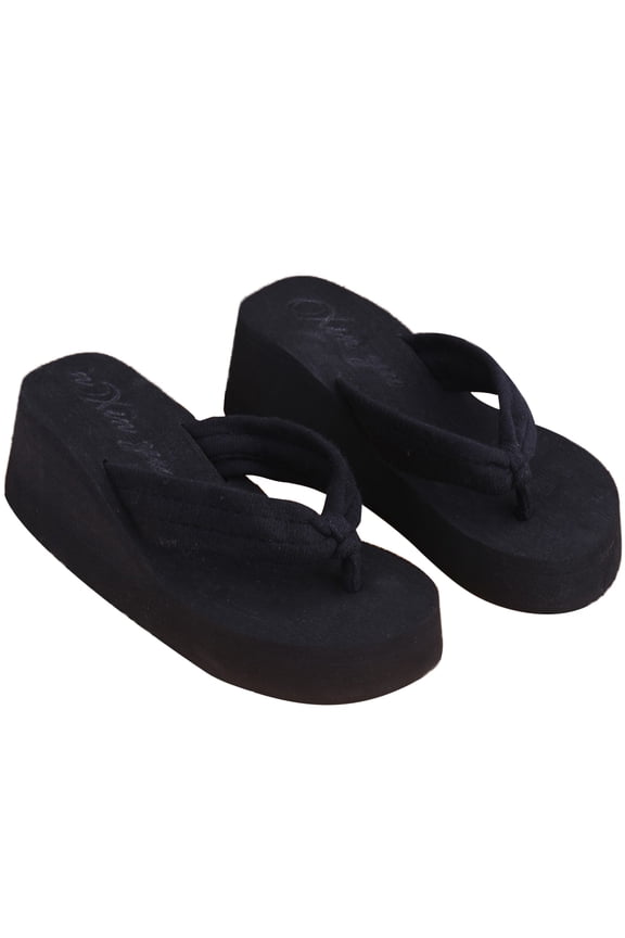 Summer Soft Women Wedge Sandals Thong Flip Flops Platform Slippers Beach
