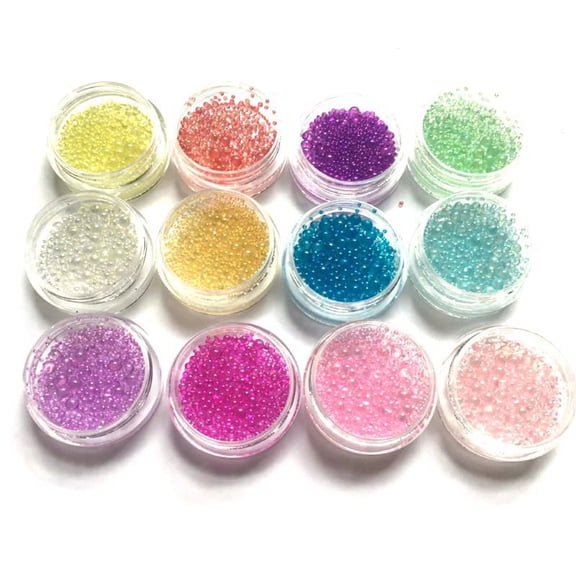 Shinycome UV Resin Bubble Beads Iridescent Water Beads Nail Art Decoration No Hole Beads