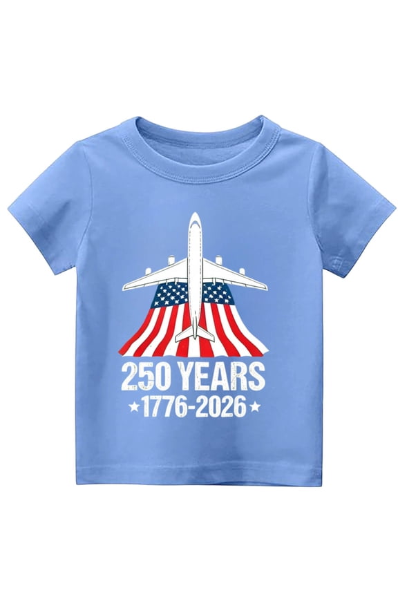 Boys 4Th of July T Shirt USA 250Th Anniversary Short Sleeve T-Shirt, Sizes 1-14