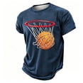 thumbnail image 1 of Shinyii Boys Basketball Graphic Tee Short Sleeve Crew Neck T-Shirt Summer Top, Sizes 2-13, 1 of 3