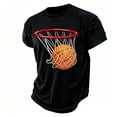 thumbnail image 1 of Shinyii Boys Basketball Graphic Tee Short Sleeve Crew Neck T-Shirt Summer Top, Sizes 2-13, 1 of 3