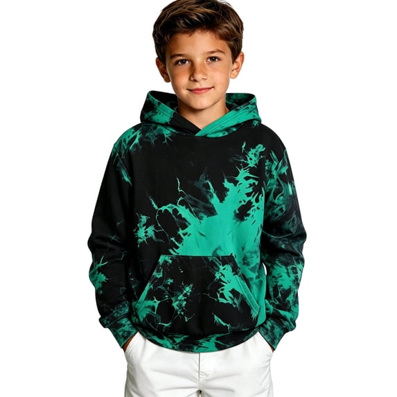 Shinyii Boys Halloween Hoodies Kids Graphic Pullover Hooded Sweatshirt, Black, Sizes 4-14