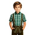 thumbnail image 1 of Shinyii Boys Plaid Short Sleeve Shirt Summer Casual Button Down Shirt for Kids, Sizes 4-14, 1 of 3