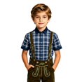 thumbnail image 1 of Shinyii Boys Plaid Short Sleeve Shirt Summer Casual Button Down Shirt for Kids, Sizes 4-14, 1 of 3