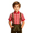 thumbnail image 1 of Shinyii Boys Plaid Short Sleeve Shirt Summer Casual Button Down Shirt for Kids, Sizes 4-14, 1 of 3