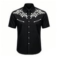 thumbnail image 1 of Shinyii Boys Western Cowboy Shirt Short Sleeve Button Down Shirt for Children, Sizes 4-13, 1 of 3