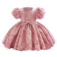 thumbnail image 1 of Shinyii Flower Baby Girl Dress Floral Puff Sleeve Birthday Party Princess Dress Pageant Gown, Sizes 12-24M, 1 of 3