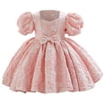 thumbnail image 1 of Shinyii Flower Girl Dress Floral Puff Sleeve Birthday Party Princess Dress Pageant Gown, Sizes 3-4, 1 of 3