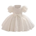 thumbnail image 1 of Shinyii Flower Girl Dress Floral Puff Sleeve Birthday Party Princess Dress Pageant Gown, Sizes 3-4, 1 of 3