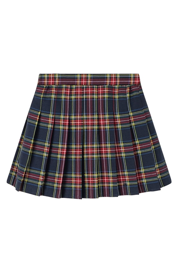 Girls Casual Plaid Pleated Skirt Summer School A Line Short Skirts, Sizes 2-12