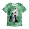 thumbnail image 1 of Shinyii Summer Girls Cute Dog Graphic Tee Casual Short Sleeve Crewneck T Shirt, Sizes 3-13, 1 of 3