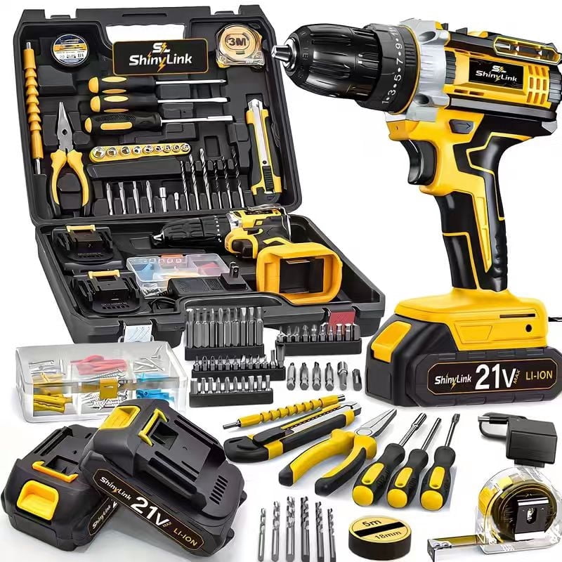 Shinylink 21V Brushless Compact Drill Tool Set, 400N.m Cordless