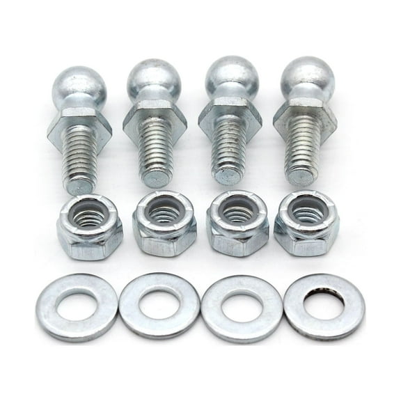 Shinysix 13mm Ball Studs with Hardware - 5/16-18 Thread x 5/8'' Long Shank - Gas Lift Support Strut Fitting (4 Pack)