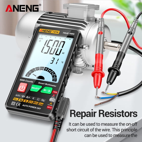 Shinysix ANENG 616 Smart Digital Multimeter with True RMS – Reliable Testing Tool for AC/DC Voltage & Current