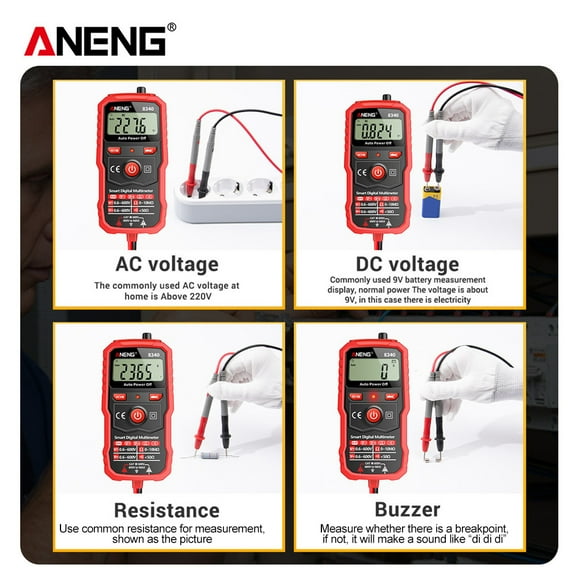 Shinysix ANENG 8340 Smart Digital Multimeter with Backlight Screen and Flashlight, for Voltmeter and Electric Test