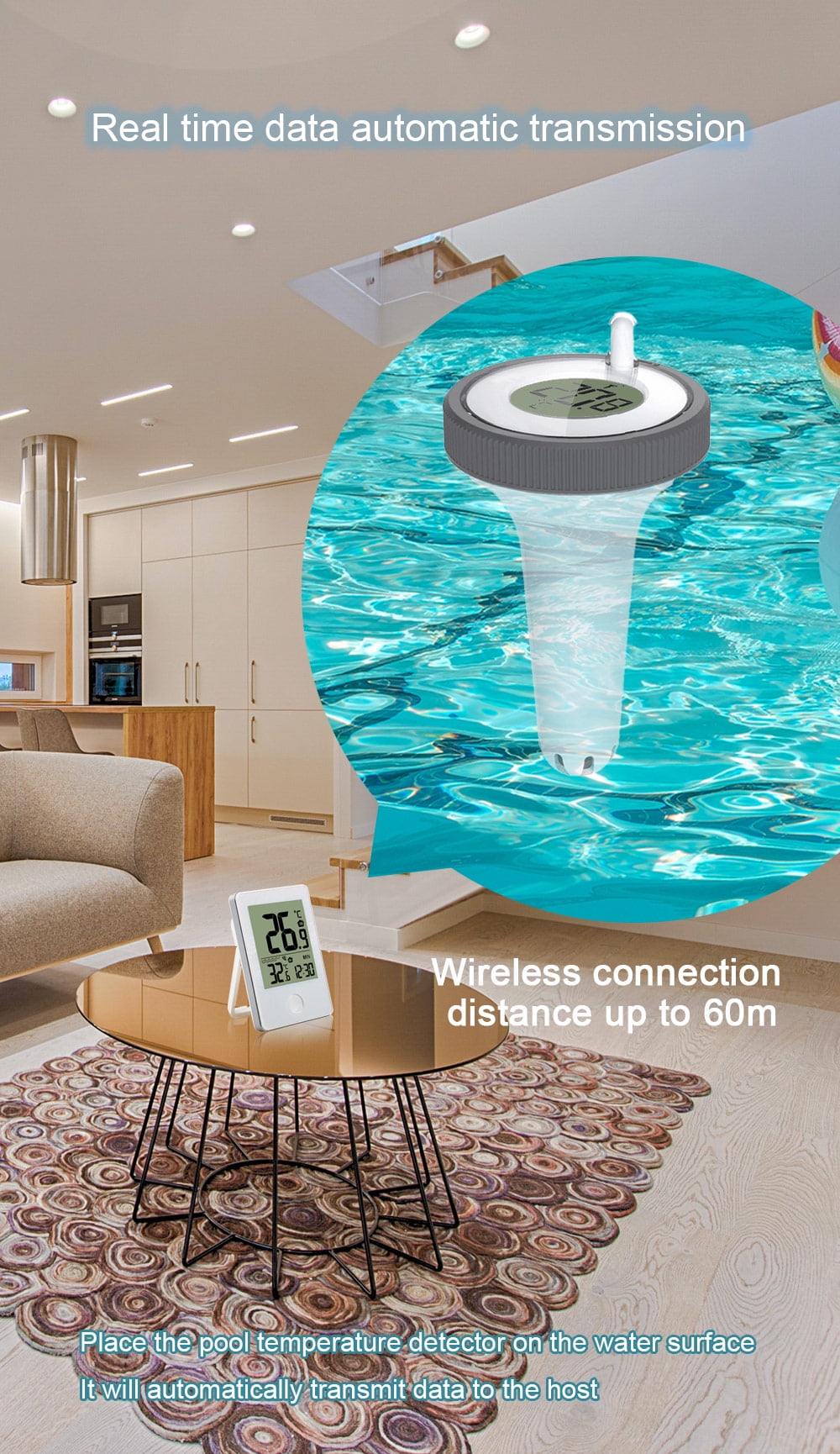 Shinysix Digital Swimming Pool Thermometer for Precise Water ...