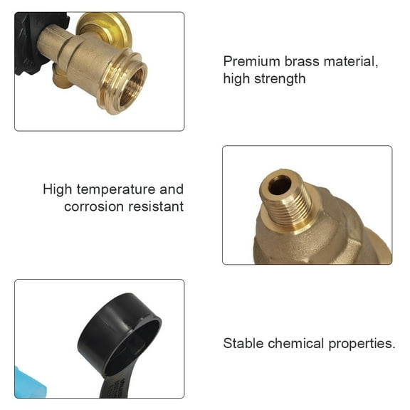 Shinysix GasTank Adapter Conversion Head for POL Tanks Service Valve to QCC/Type1 Gases Cylinder with Pressure Gauge