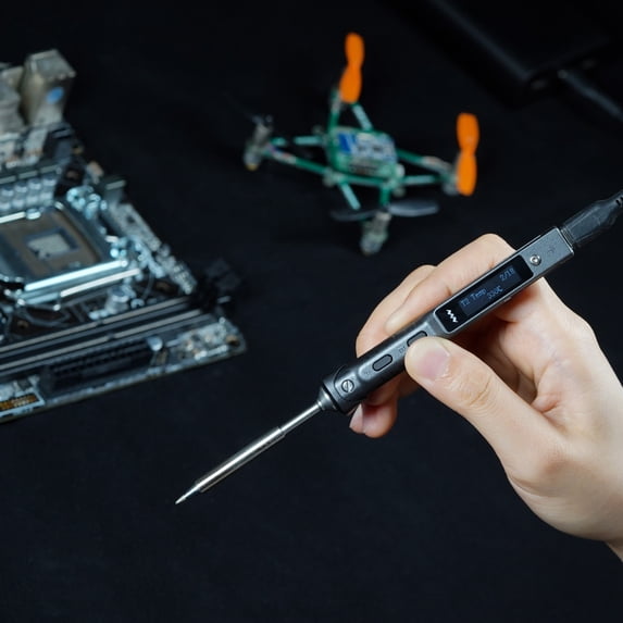 Shinysix Intelligent Soldering Station Portable Soldering Iron with Two Power Supplying Modes for Dynamic Detection-DC9-24V Wide Voltage