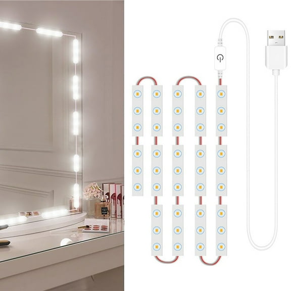 Shinysix LED Makeup Mirror Lights Dimmable Control Vanity Mirror Light USB Cable Dressing Mirror