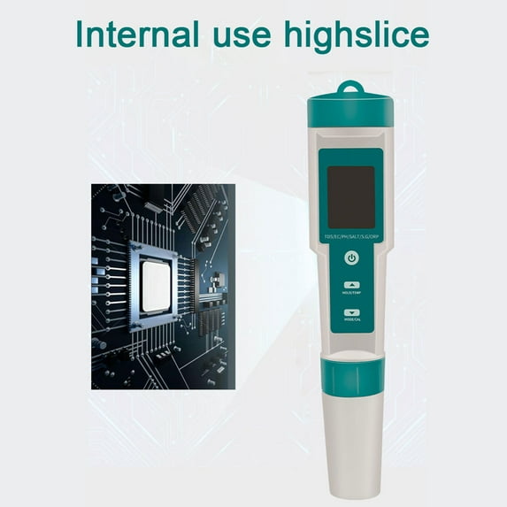 Shinysix Multifunctional Digital Water Quality Tester 7 in 1, Portable High Accuracy Water Quality Test Pen, PH/EC/Salinity/ORP/S.G/Temperature Measurement, Quality Analyzer for Various Applications