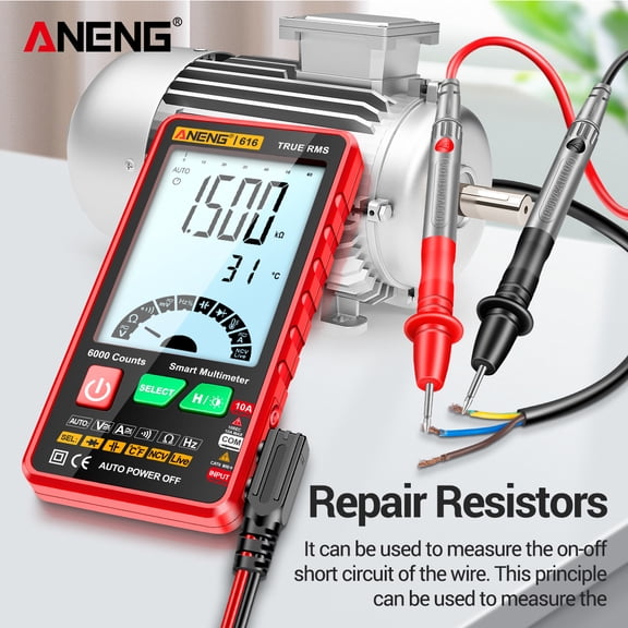 Shinysix Multimeters ANENG 616 Smart Digital Multimeter Auto 6,000 Counts NCV True RMS Handheld Voltmeter Ammeter with Backlight Flashlight
