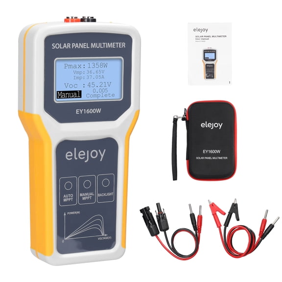 Shinysix Multimeters,Panel Solar Panel Panel Circuit Test Maximum Solar Panel Test 1600W Panel Solar Maximum Power Point Test Maximum Power Display Power Open Circuit Test Tester Open Circuit 1600W