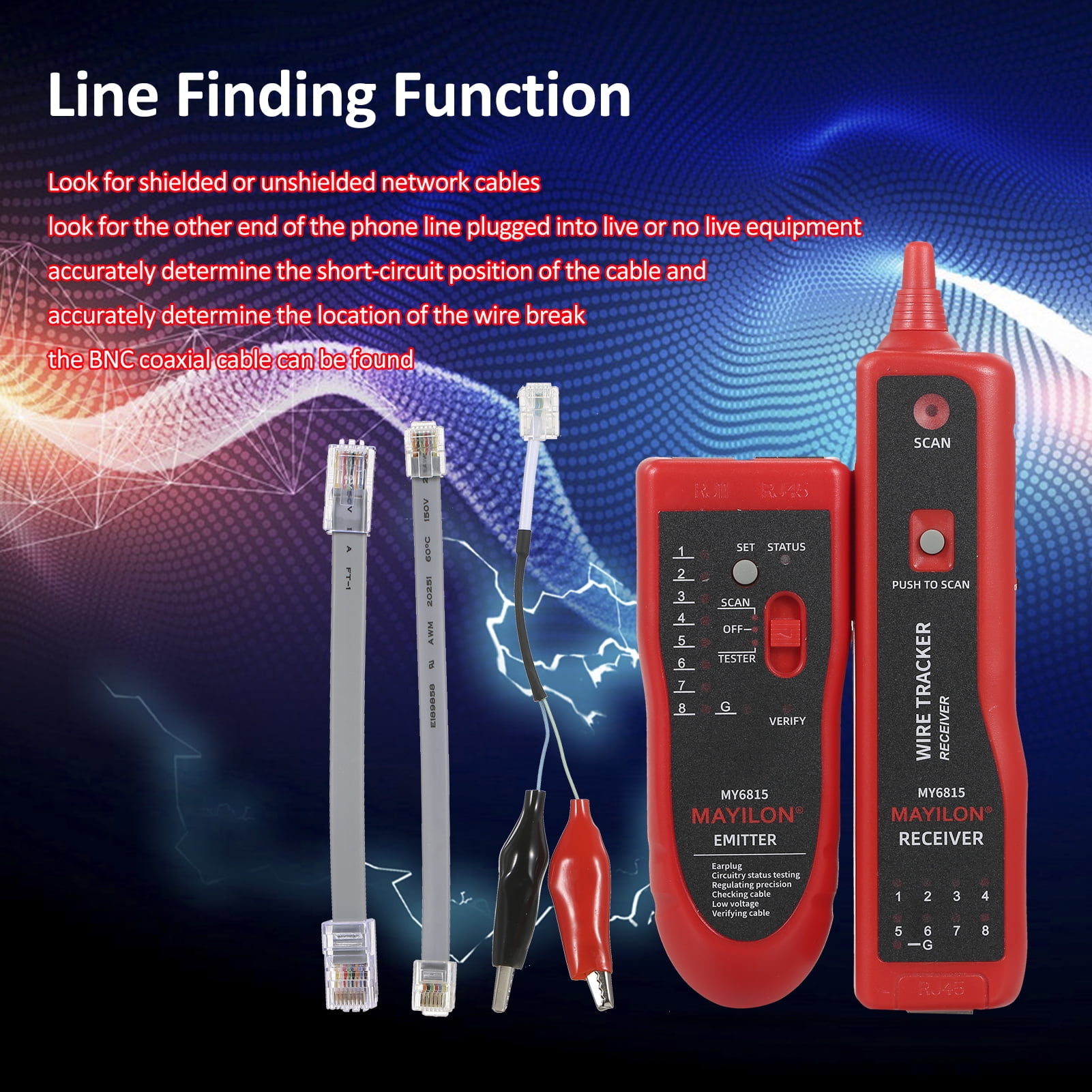 Shinysix Network Cable Tester Digital Signal Finder, Jamming Noiseless