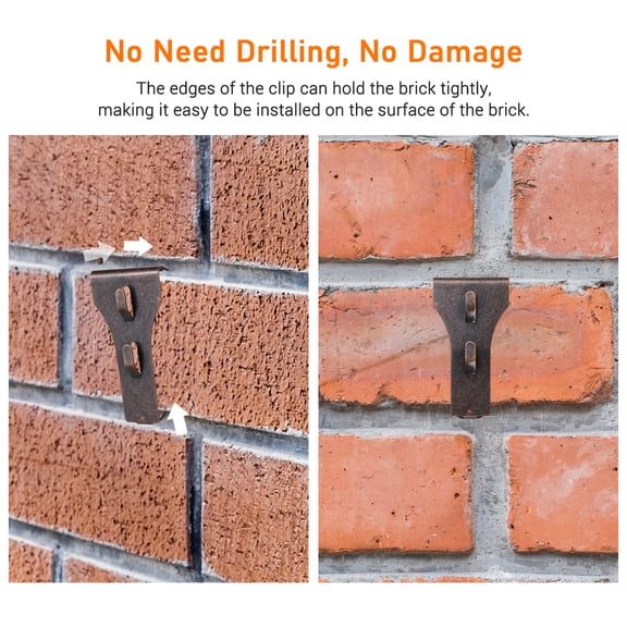 Shinysix Reusable Sliding Brick Clip Hook, Metal, 5.71"W 4 Pieces