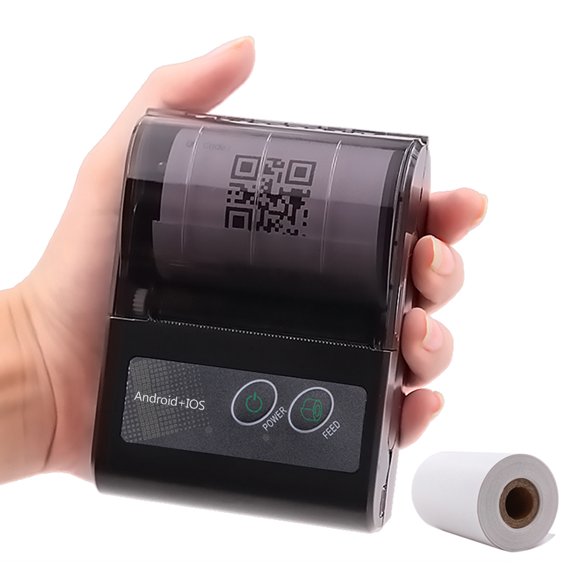 Shinysix Thermal Printer,BT USB BT Support iOS Supermarket Store Receipt Printer USB 58mm Portable Thermal ESC/POS Thermal Printer Lable Command Compatible Printer USB BT